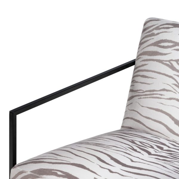 Sillón animal print tejido-metal salón 65 x 85 x 73 cm