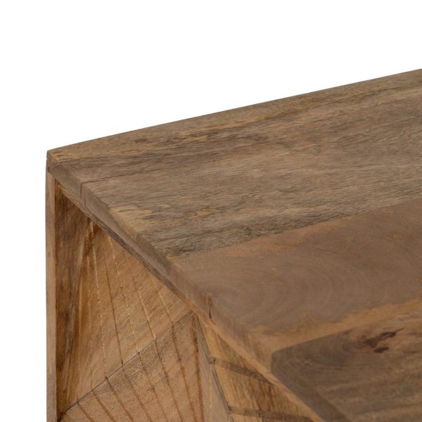 Aparador natural-oro madera de mango 155 x 42 x 85 cm