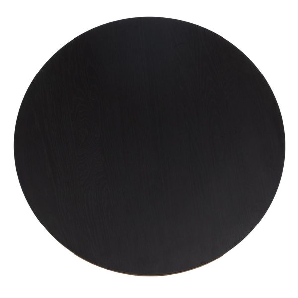 Mesa centro natural-negro madera de pino 90 x 90 x 35 cm