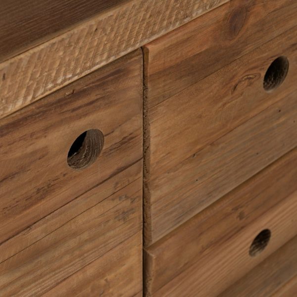 Mueble natural-negro madera-hierro salón 180 x 40 x 190 cm