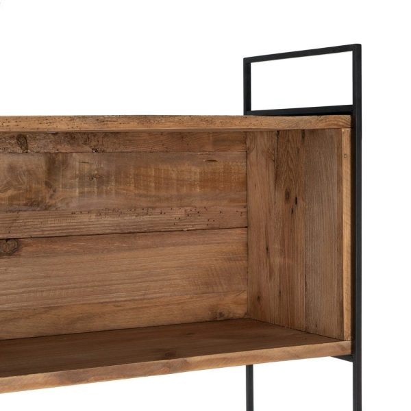 Estantería natural madera-hierro salón 91 x 35 x 190 cm