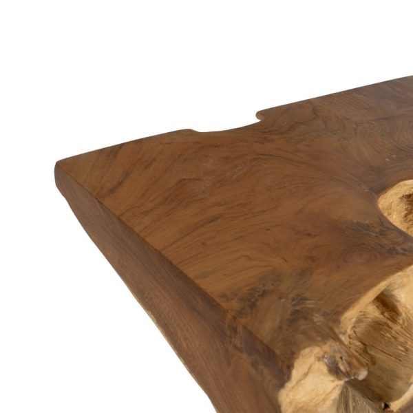 Consola natural madera de teca entrada 80 x 40 x 80 cm