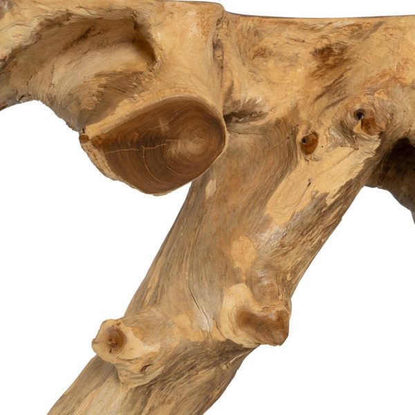 Consola natural madera de teca entrada 80 x 40 x 80 cm
