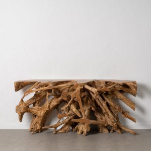 Consola Natural Madera De Teca Entrada 180 X 40 X 80 Cm