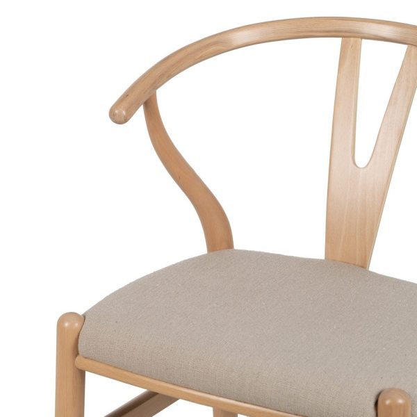 Silla natural tejido-madera salón 53 x 55 x 80 cm