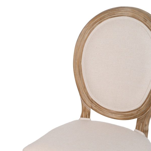 Silla natural-blanco tejido-madera salón 44 x 46 x 95 cm