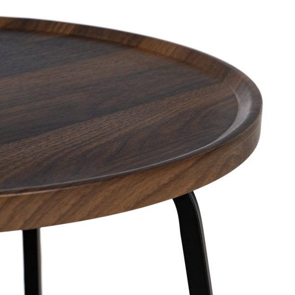 Mesa centro marrón dm-metal salón 50 x 50 x 38 cm