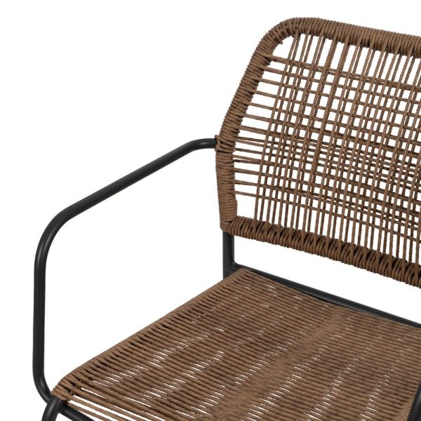 Silla beige-antracita acero exterior 53 x 63 x 78 cm