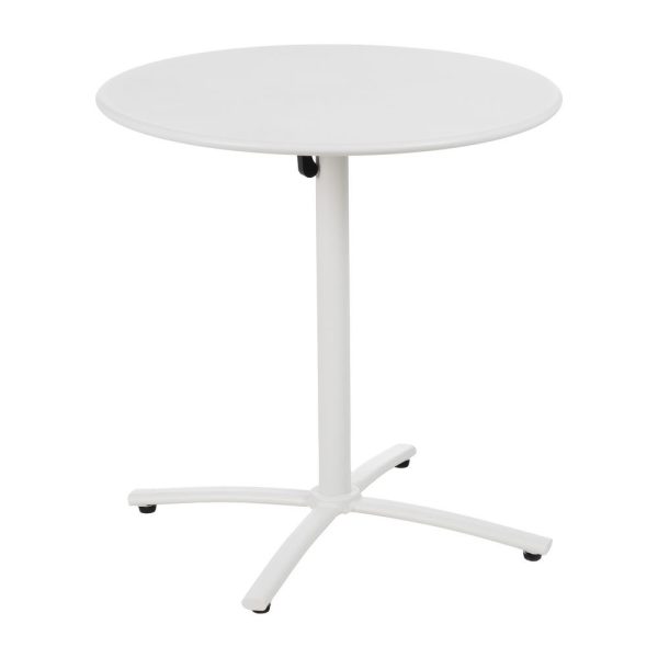 Mesa auxiliar plegable blanco acero 70 x 70 x 72 cm