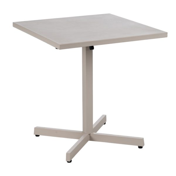 Mesa auxiliar plegable taupe acero 70 x 70 x 74 cm