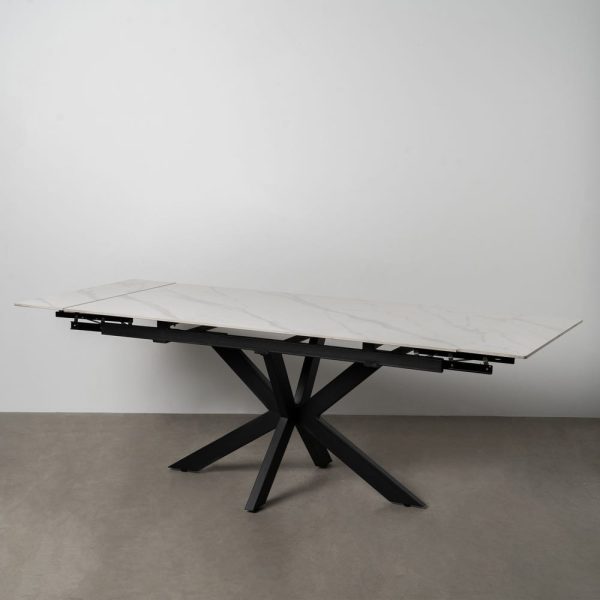 Mesa extensible blanco-negro 170 x 90 x 76 cm