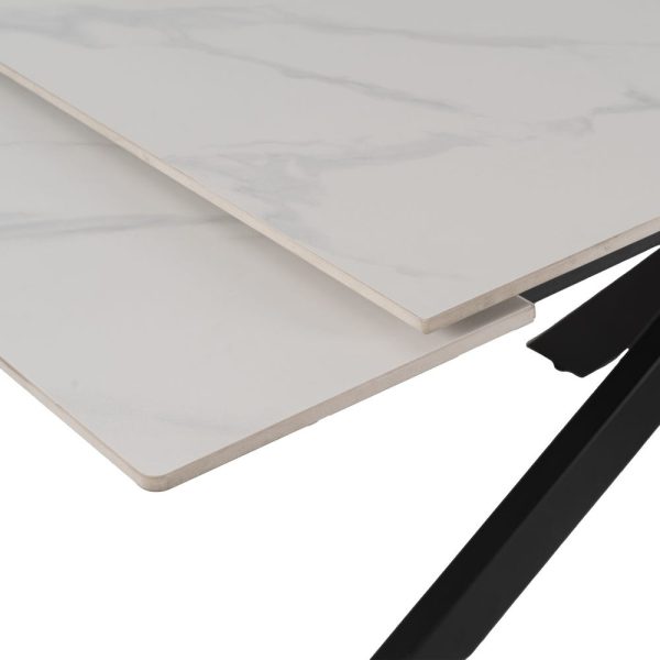 Mesa extensible blanco-negro 170 x 90 x 76 cm