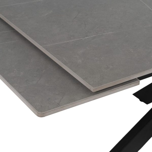 Mesa extensible gris-negro 170 x 90 x 76 cm