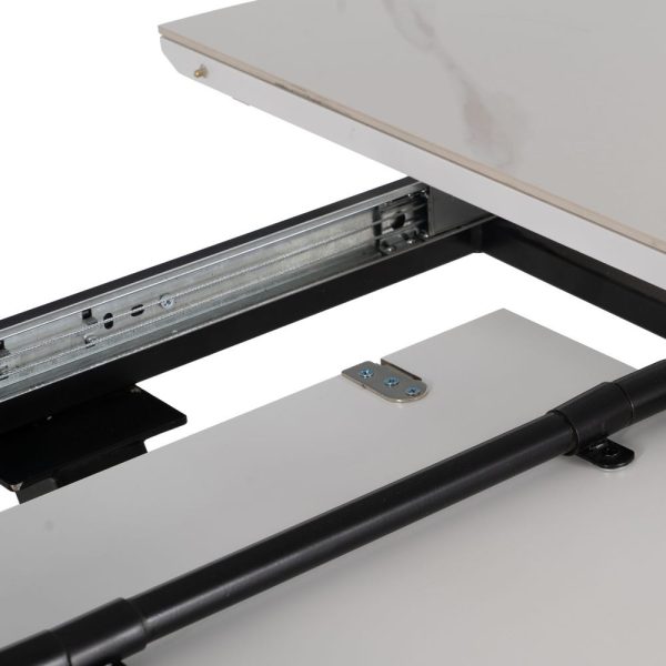 Mesa extensible blanco-negro 120 x 120 x 75 cm