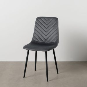 Silla Gris Terciopelo Contract 45 X 51 X 88,50 Cm Silla Gris Terciopelo Contract 45 X 51 X 88,50 Cm