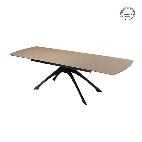 Mesa extensible natural-negro 180 x 90 x 76 cm