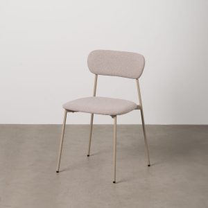 Silla Beige Tejido-Metal Contract 49 X 47 X 76 Cm Silla Beige Tejido-Metal Contract 49 X 47 X 76 Cm