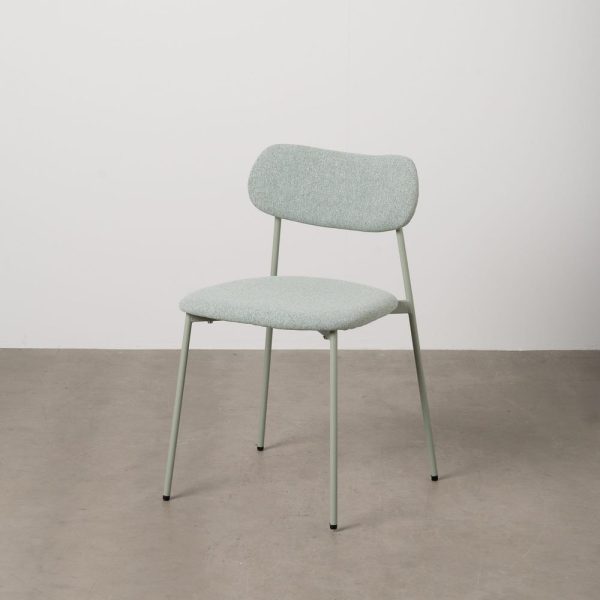 Silla verde tejido-metal contract 49 x 47 x 76 cm