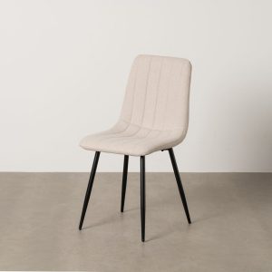 Silla Crema Tejido-Metal Salón 44 X 51 X 88 Cm Silla Crema Tejido-Metal Salón 44 X 51 X 88 Cm