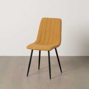 Silla Mostaza Tejido-Metal Salón 44 X 51 X 88 Cm