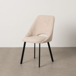 Silla Crema Tejido-Metal Salón 48 X 61 X 85 Cm Silla Crema Tejido-Metal Salón 48 X 61 X 85 Cm