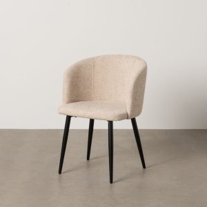 Silla Crema Tejido-Metal Salón 53 X 53 X 77 Cm