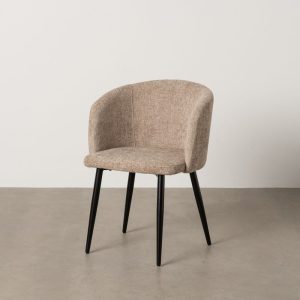 Silla Beige Tejido-Metal Salón 53 X 53 X 77 Cm