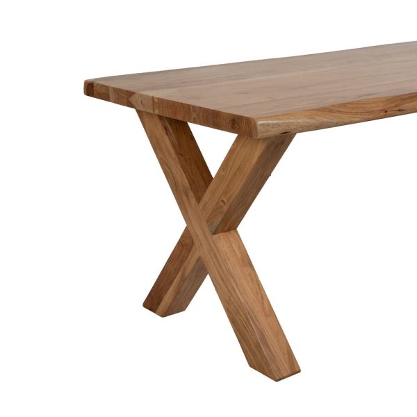 Mesa comedor natural madera de acacia 180 x 90 x 76 cm