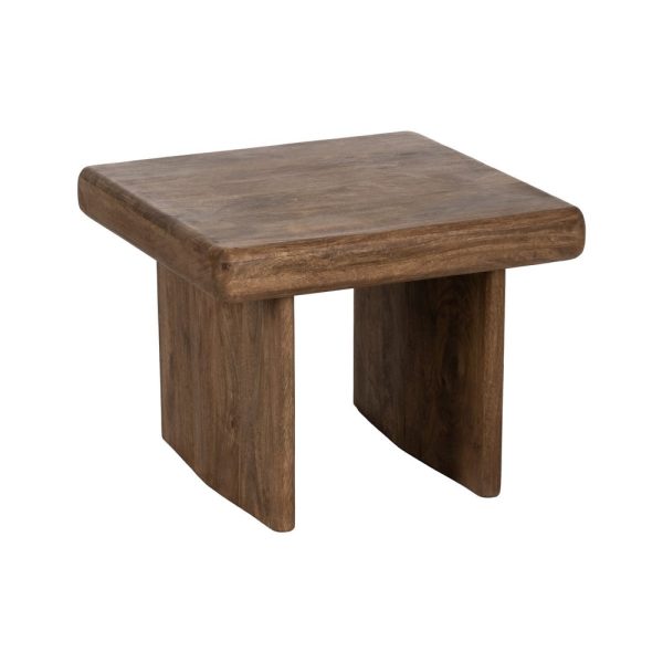 Mesa centro marrón madera de mango salón 60 x 60 x 45 cm