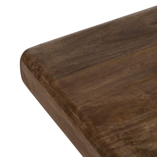 Mesa centro marrón madera de mango salón 60 x 60 x 45 cm