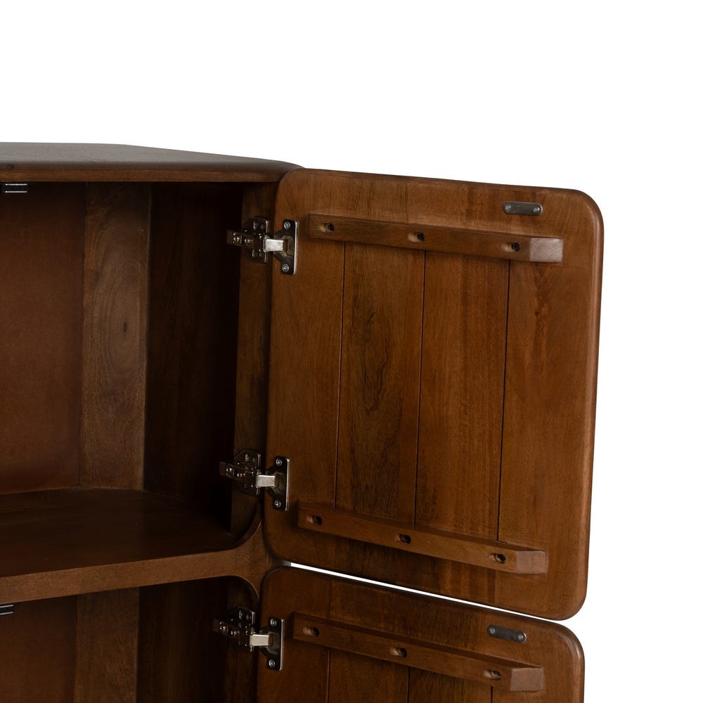 Armario Marrón Madera De Mango Salón 104 X 45 X 110 Cm Armario Marrón Madera De Mango Salón 104 X 45 X 110 Cm