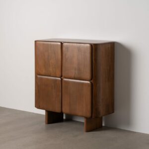 Armario Marrón Madera De Mango Salón 104 X 45 X 110 Cm Armario Marrón Madera De Mango Salón 104 X 45 X 110 Cm