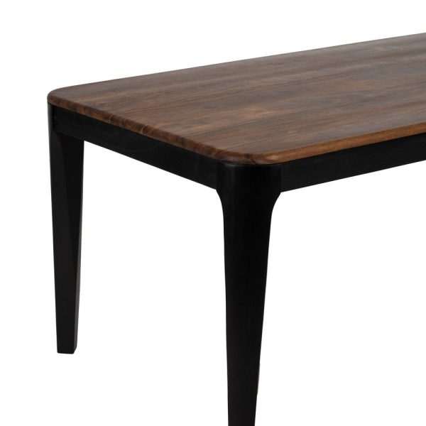Mesa comedor marrón-negro madera salón 180 x 90 x 76 cm