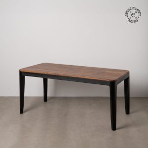 Mesa Comedor Marrón-Negro Madera Salón 180 X 90 X 76 Cm Mesa Comedor Marrón-Negro Madera Salón 180 X 90 X 76 Cm