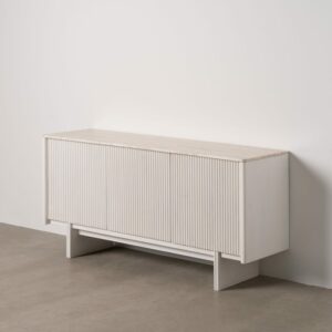 Aparador Blanco Mármol/Madera Salón 159 X 45 X 75 Cm Aparador Blanco Mármol/Madera Salón 159 X 45 X 75 Cm