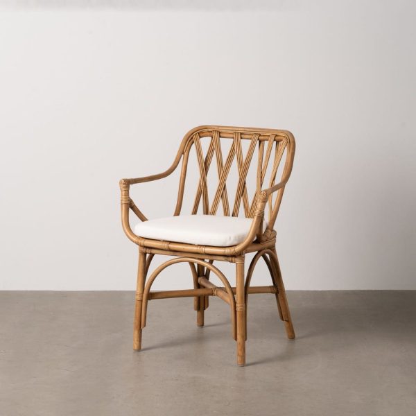 Sillón natural ratán decoración 62 x 55 x 83 cm