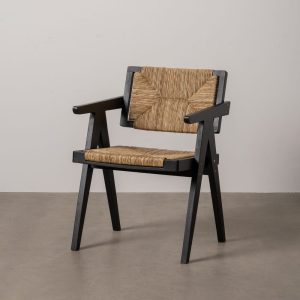 Silla Natural-Negro Madera 56 X 62 X 76,50 Cm Silla Natural-Negro Madera 56 X 62 X 76,50 Cm