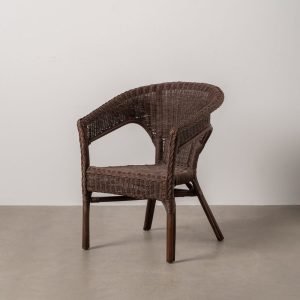 Silla Marrón Ratán Salón 60 X 62 X 78 Cm Silla Marrón Ratán Salón 60 X 62 X 78 Cm