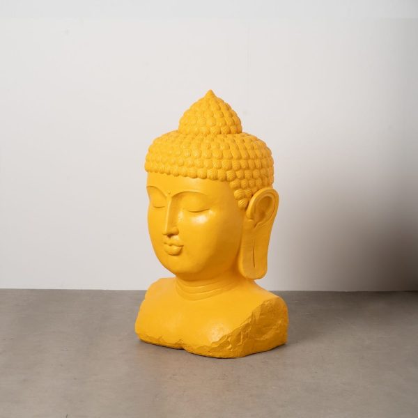 Escultura buda amarillo resina 60,50 x 56 x 108 cm