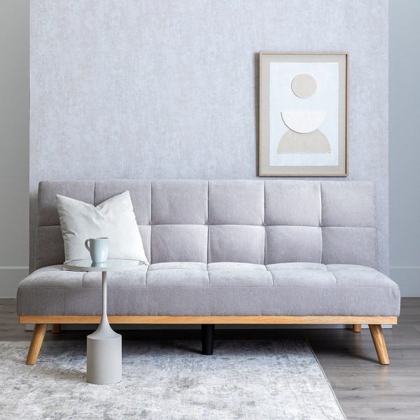 Sofá-cama gris metal-madera salón 178 x 94 x 86 cm