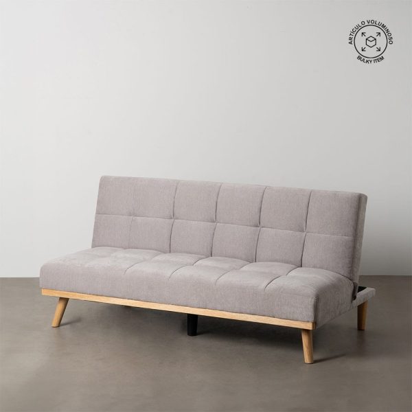 Sofá-cama gris metal-madera salón 178 x 94 x 86 cm