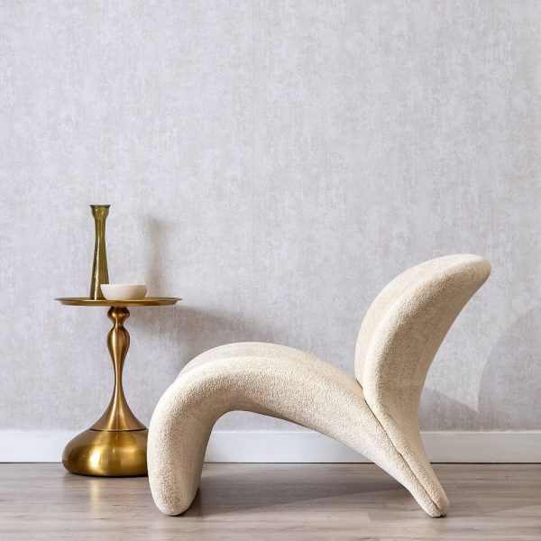 Sillón beige tejido salón 78 x 90 x 8 cm