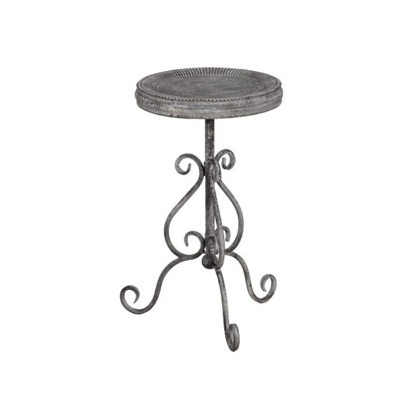 Mesita gris metal 36 x 36 x 61 cm