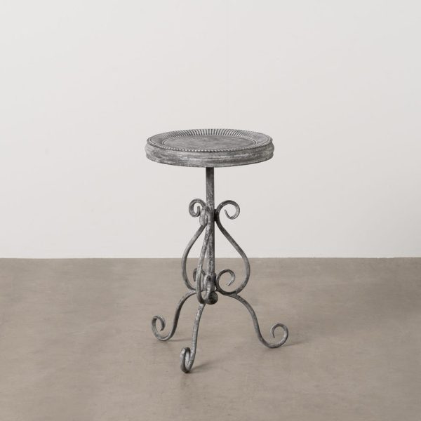 Mesita gris metal 36 x 36 x 61 cm