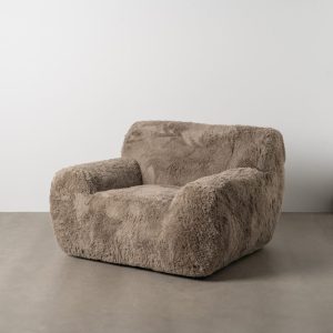 Sillón Taupe Tejido 124 X 107 X 79,50 Cm Sillón Taupe Tejido 124 X 107 X 79,50 Cm