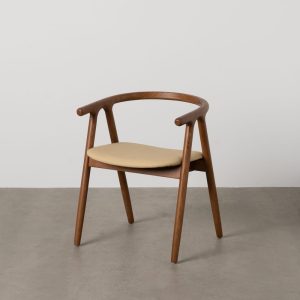 Silla Crema-Marrón Madera De Olmo 47 X 46 X 71 Cm