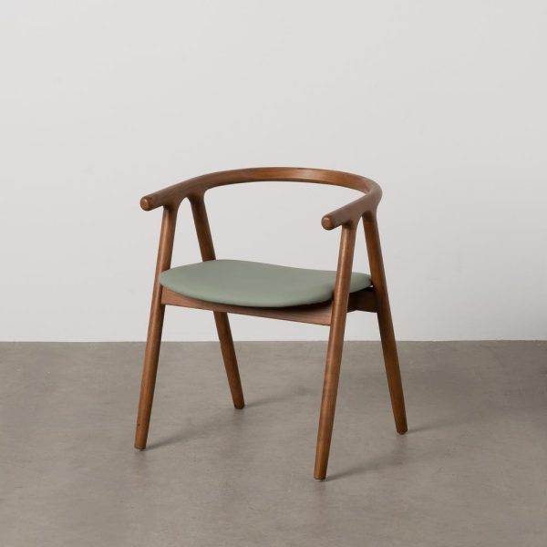 Silla marrón-verde madera de olmo 47 x 46 x 71 cm