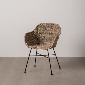 Silla Fibra Natural-Metal Salón 57 X 57 X 80 Cm Silla Fibra Natural-Metal Salón 57 X 57 X 80 Cm