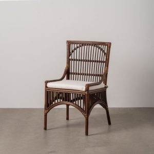 Silla Marrón Fibra Natural Salón 57 X 57 X 90 Cm