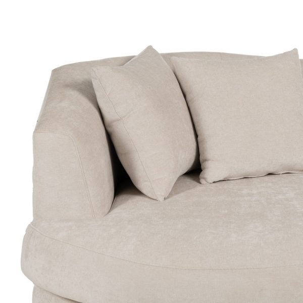 Sofá crema tejido salón 235 x 103 x 80 cm